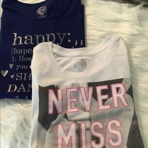 Lot of 2 graphic T-shirt’s foil and glitter sz 16